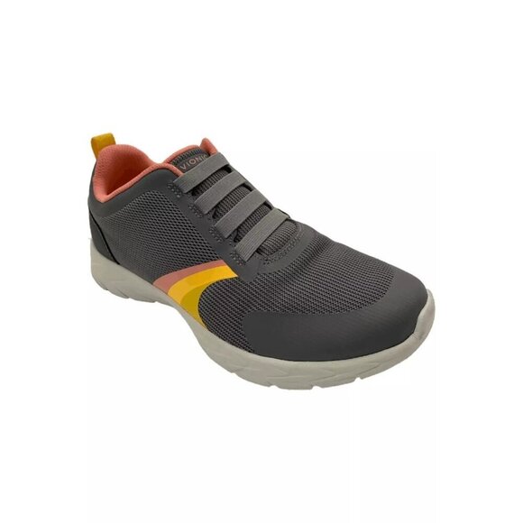 Vionic Gored Lace Mesh Sneakers Layla Charcoal Size 8.5 - Picture 1 of 6